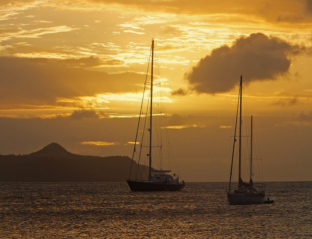 St Vincent and the Grenadines Yachts in Sunset, Saline Bay, Mayreau 3